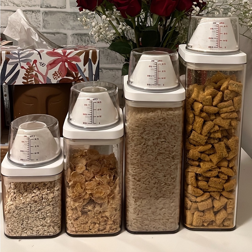 Food Storage Container Set with Airtight and Durable Lid Measuring Cup.